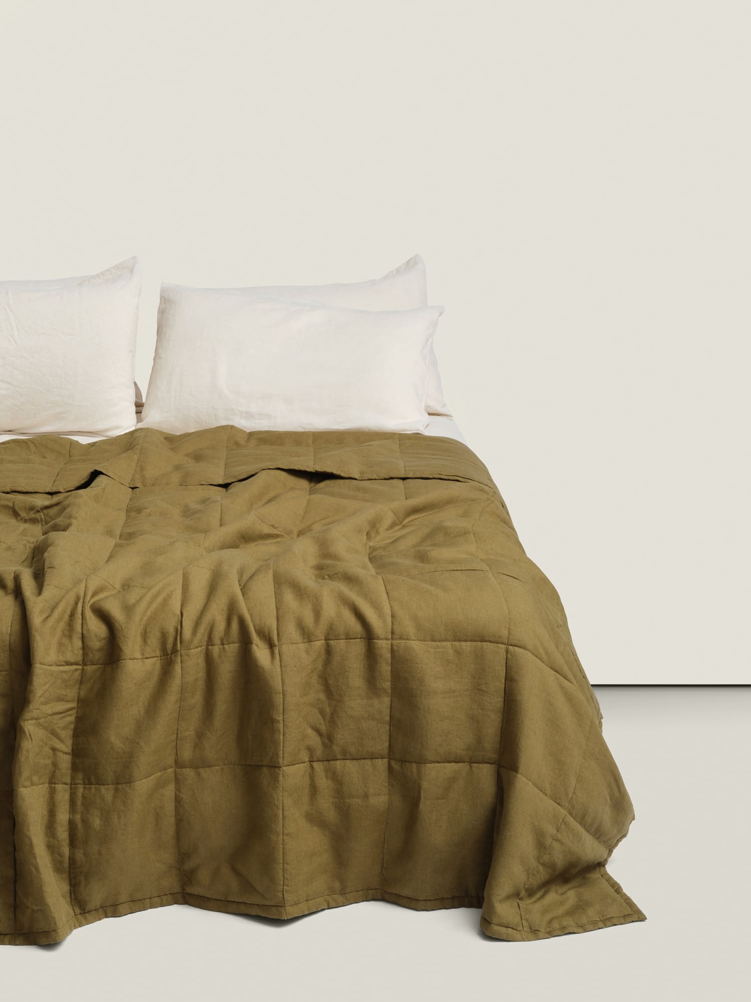 quilt cover in olive