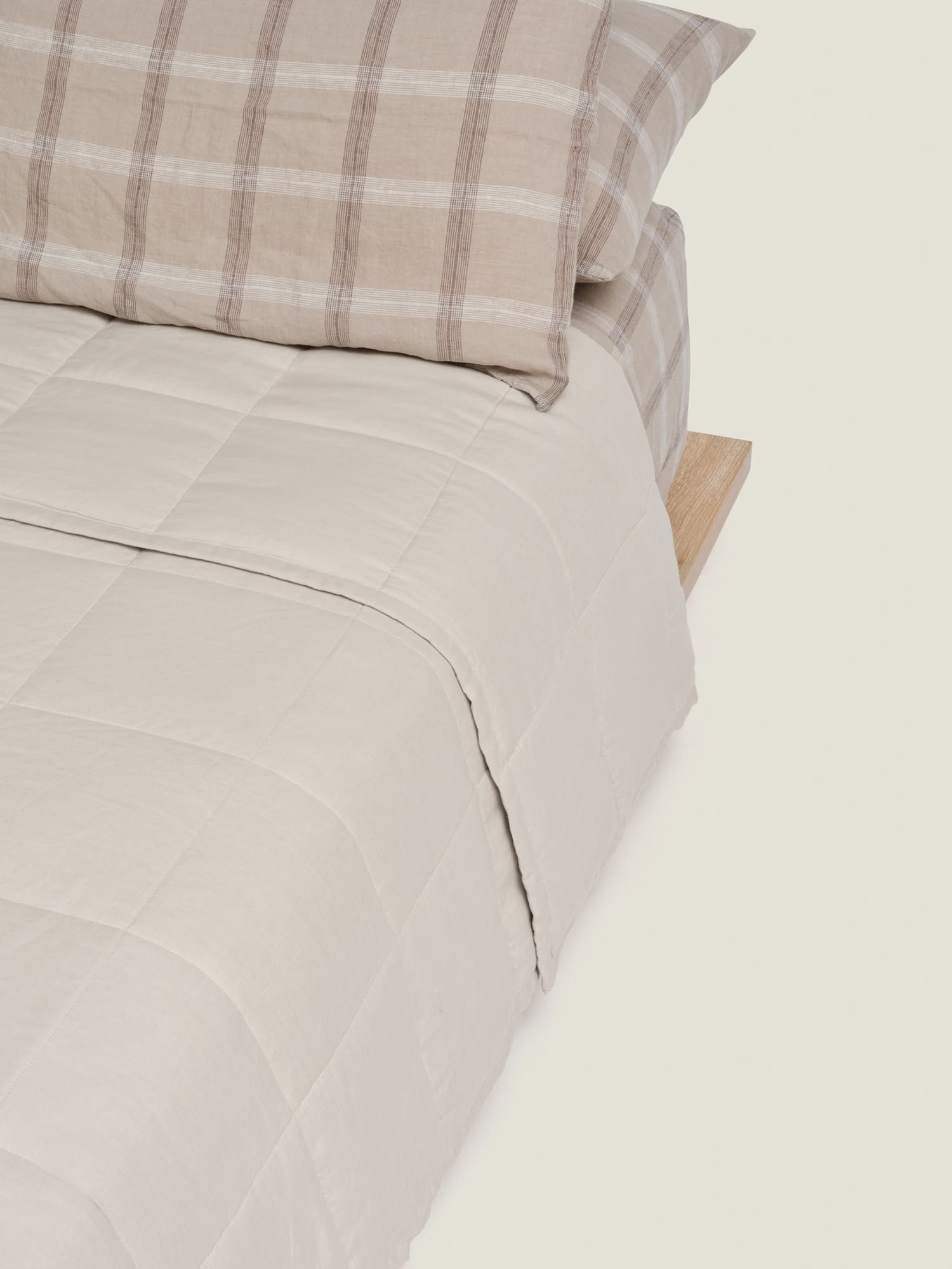 quilt cover in cream