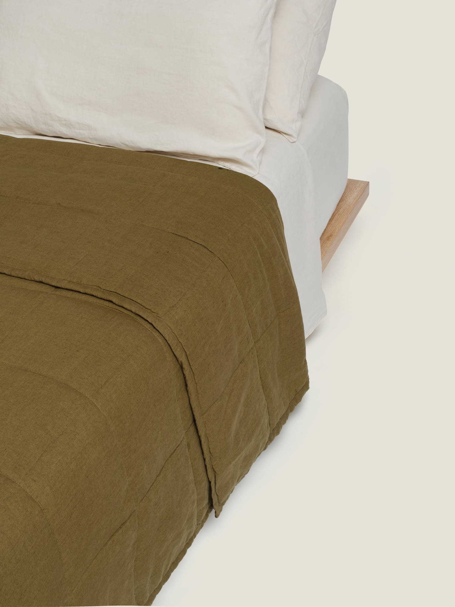 quilt cover in olive