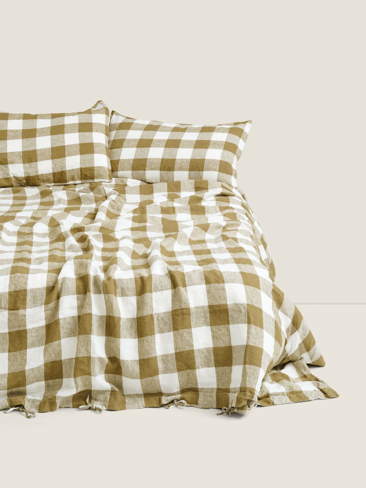 Duvet Cover in Olive Check