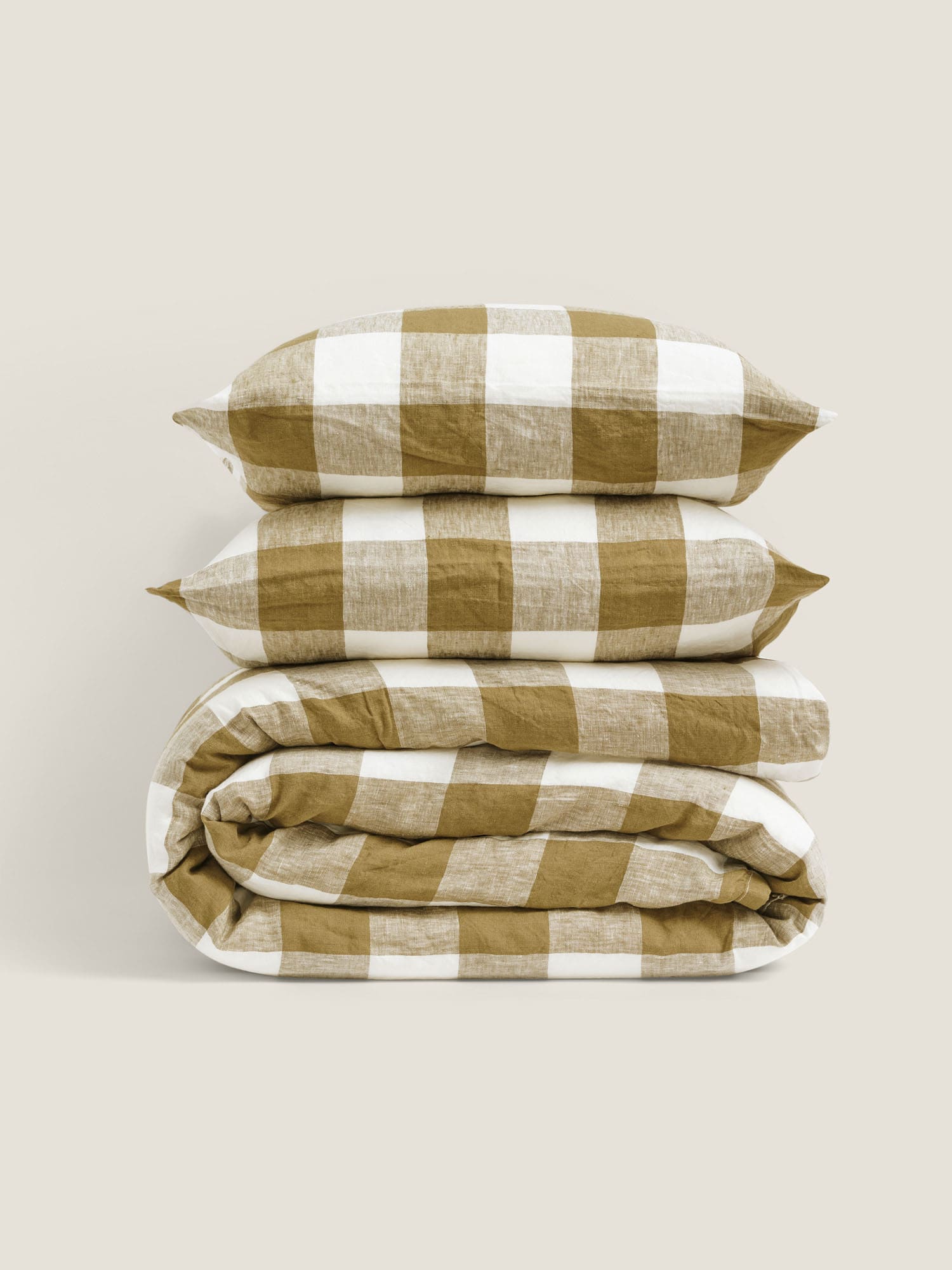 Duvet Cover in Olive Check