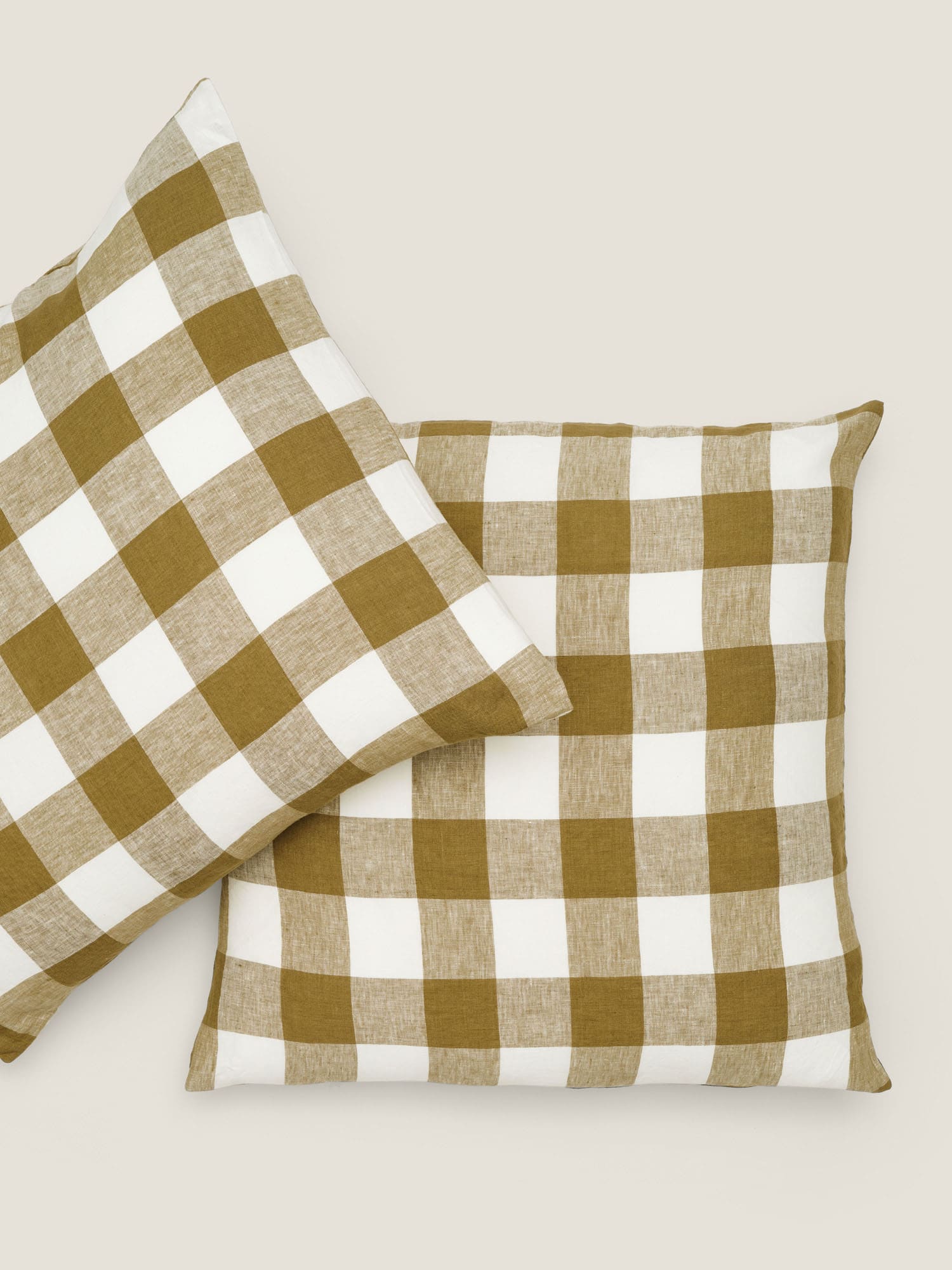 European Pillowcases Olive Check