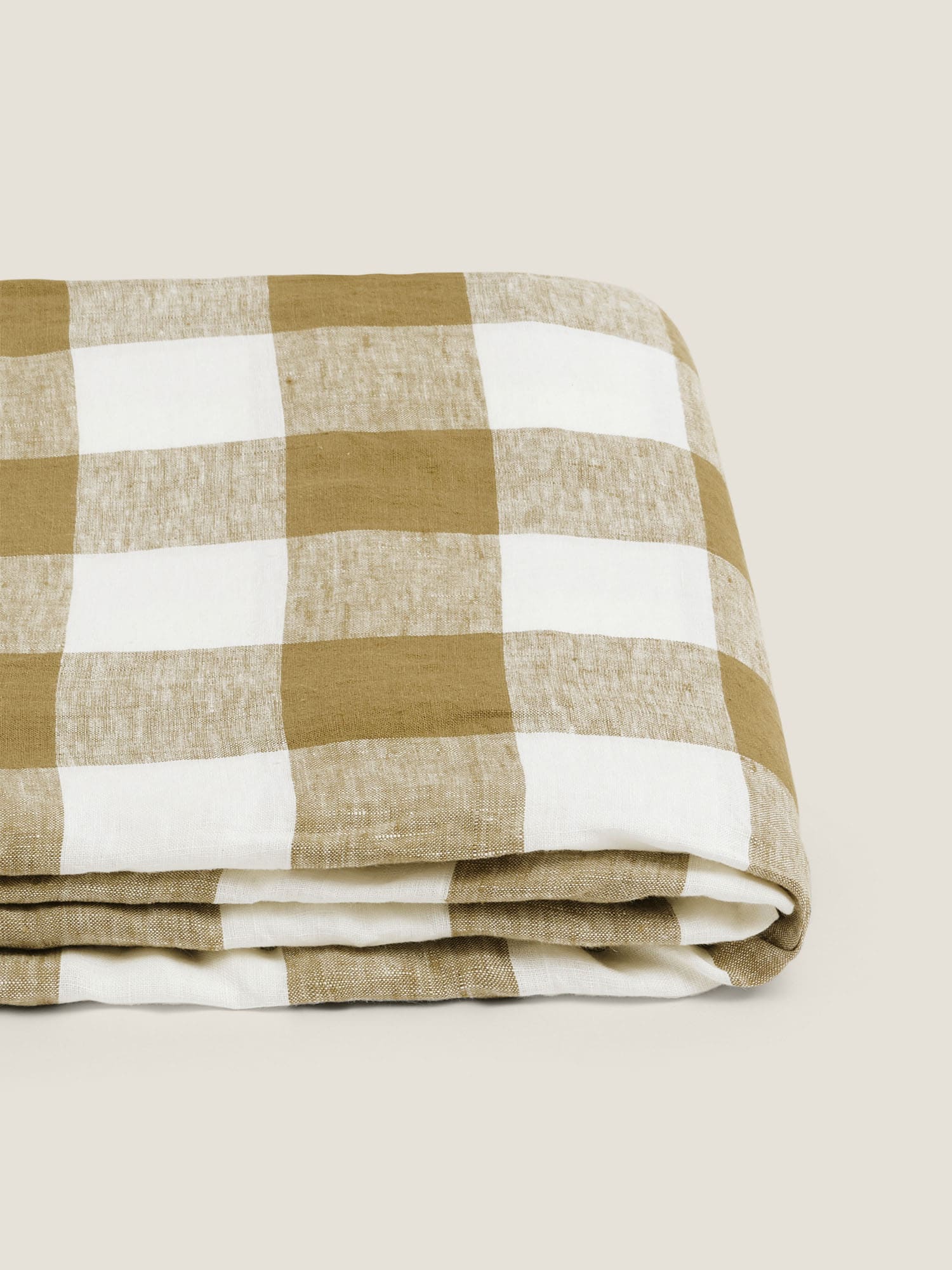 Olive Check in flat sheet
