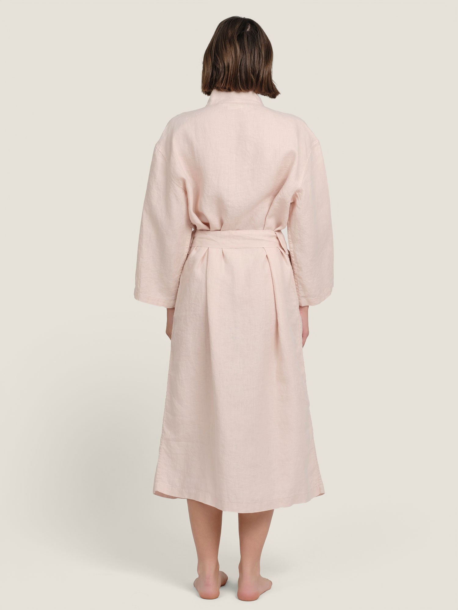 Custom Linen Robe in Blush