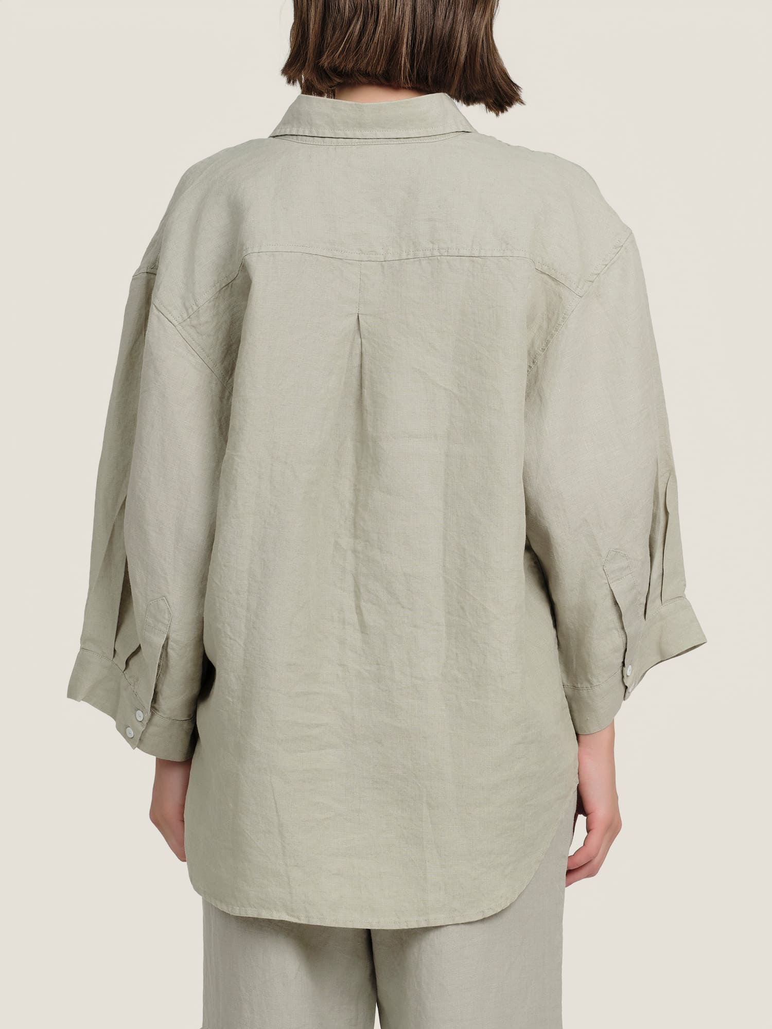 linen shirt in sage
