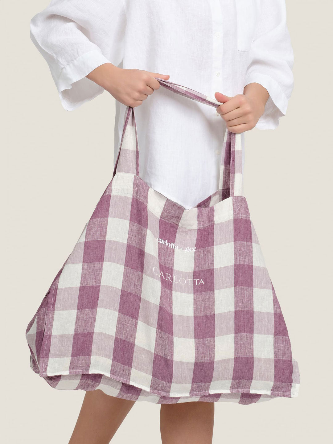 Custom Travel Bag in Lavender Check