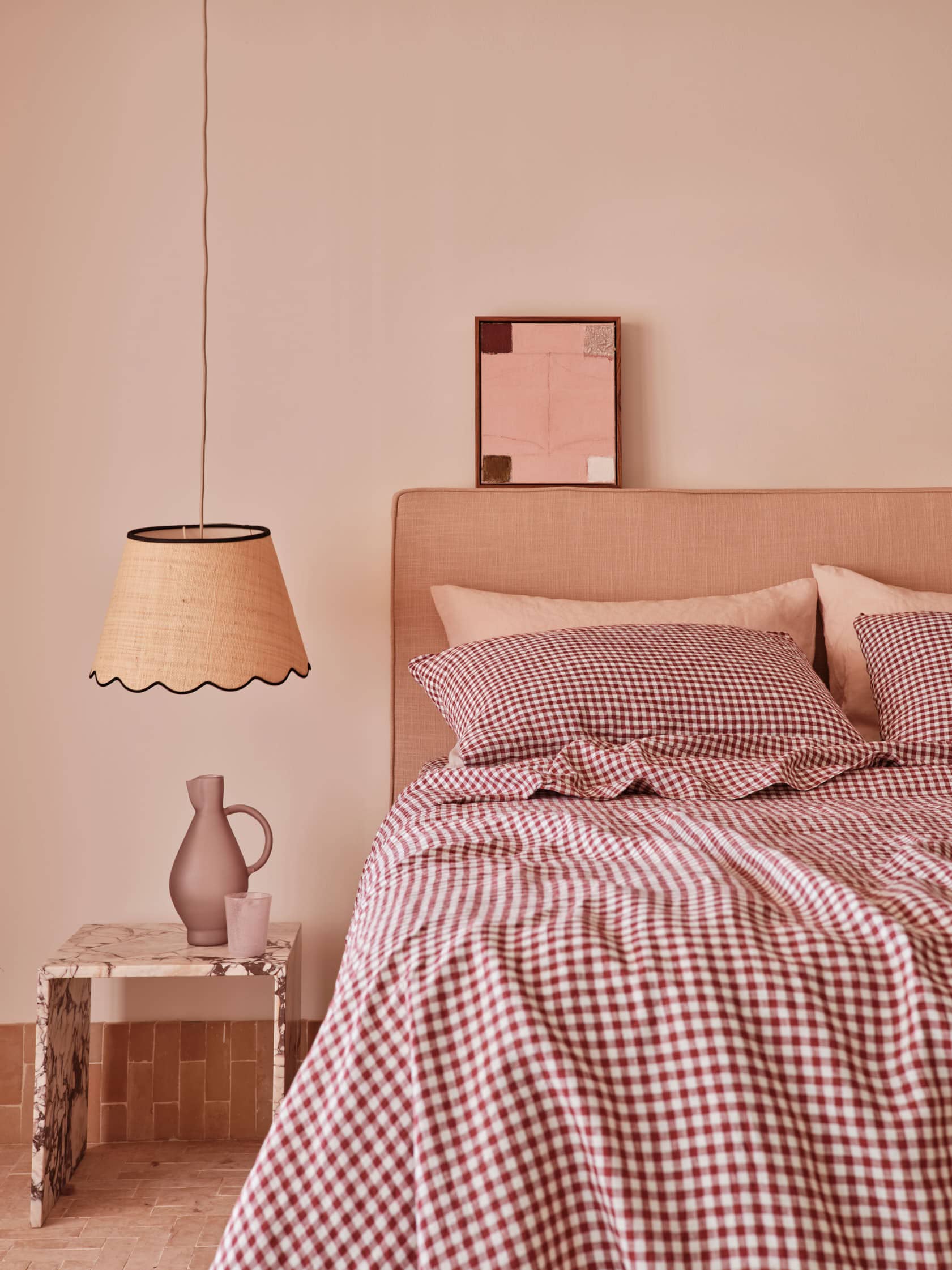 100% Linen Duvet Cover in Pinot Gingham