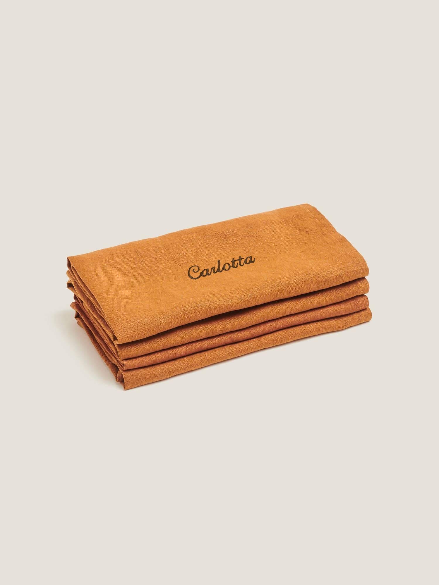 Custom 100% Linen Napkin set (4 units) in Tobacco