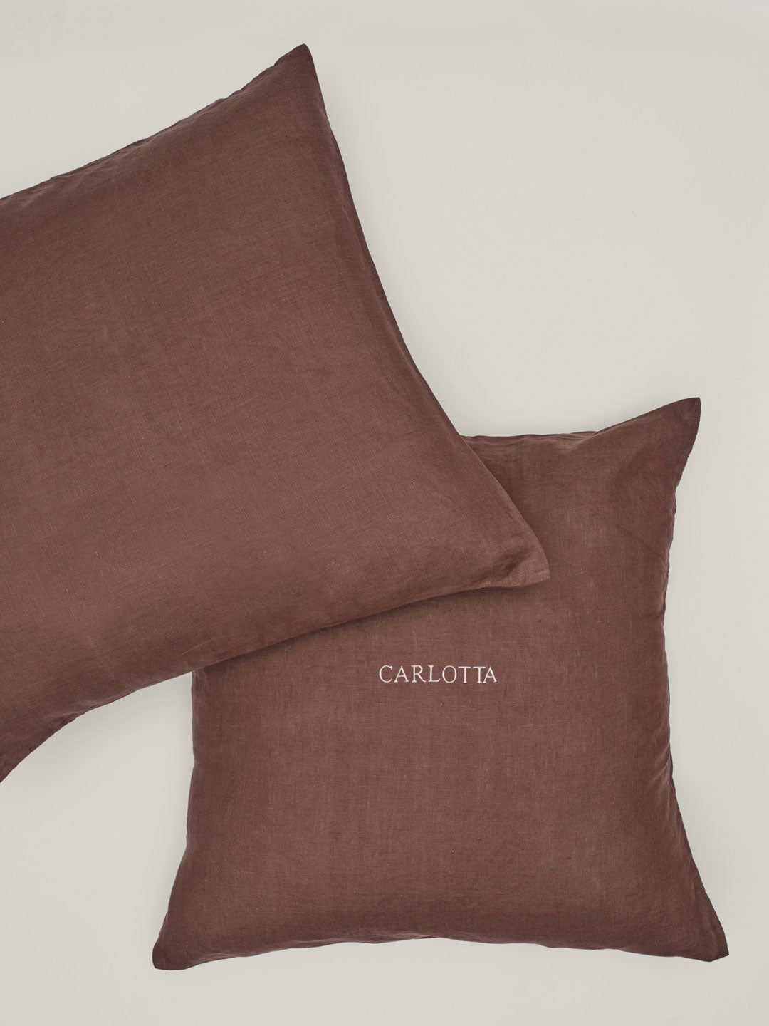 Custom 100% Linen European Pillowcase Set (of two) in Chocolate