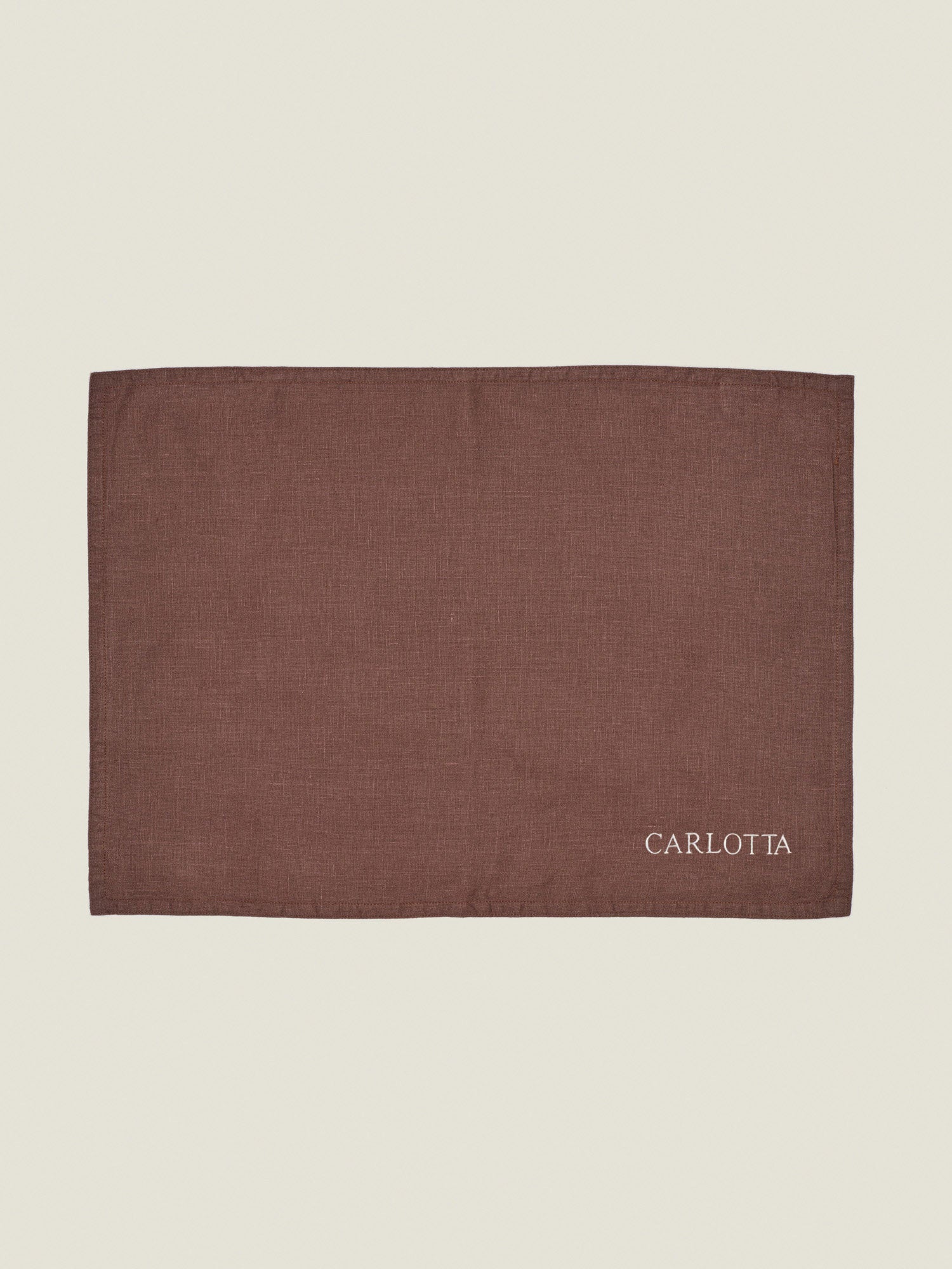 Custom 100% linen placemat set (4 units) in Chocolate