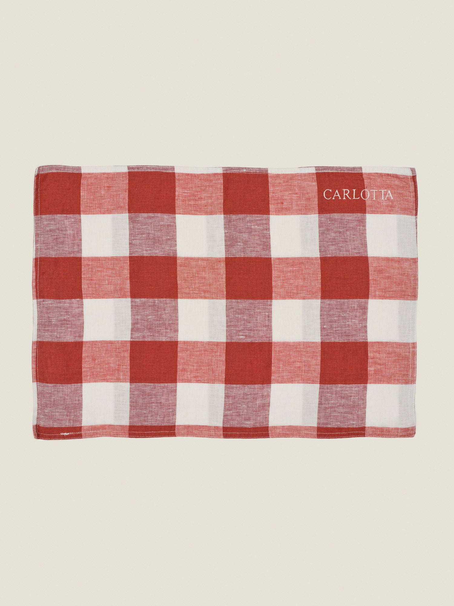 Custom 100% linen placemat set (4 units) in Paprika