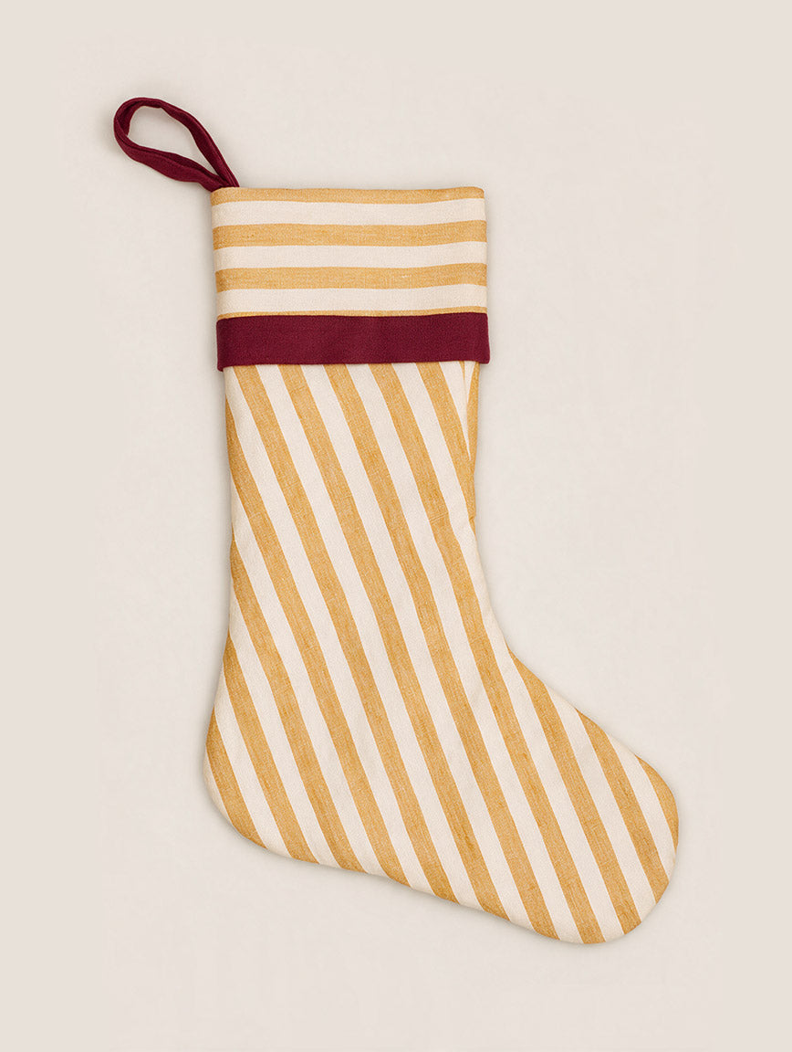 Christmas Stocking in Yellow Stripes
