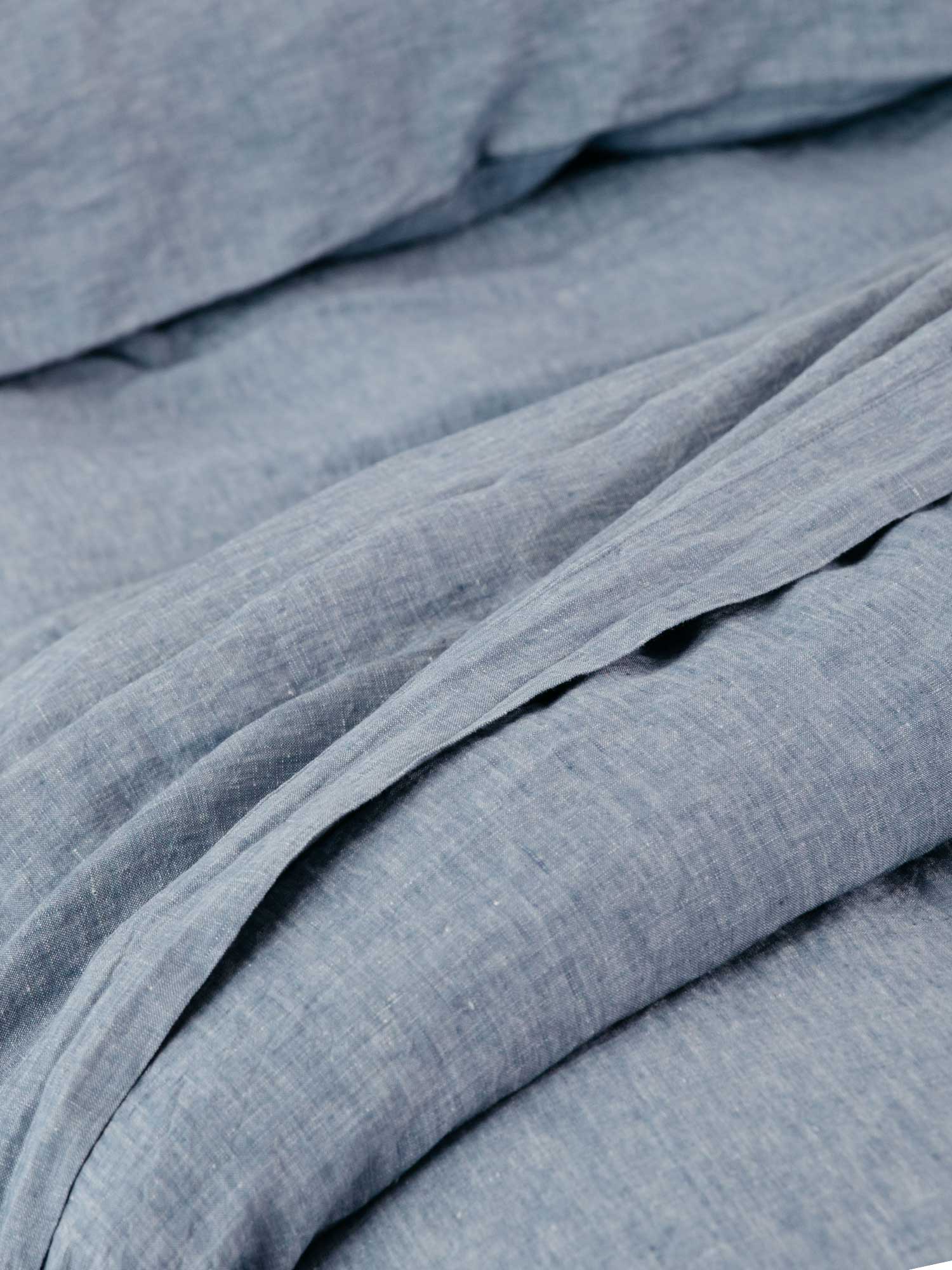100% Linen Flat Sheet in Ocean