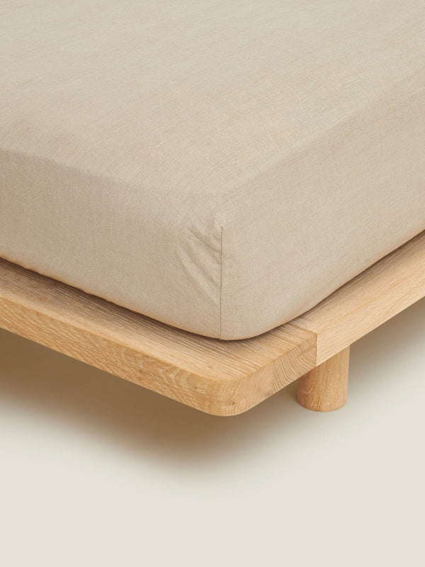 Linen Fitted Sheet in Natural