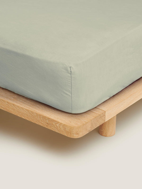 Linen Fitted Sheet in Sage