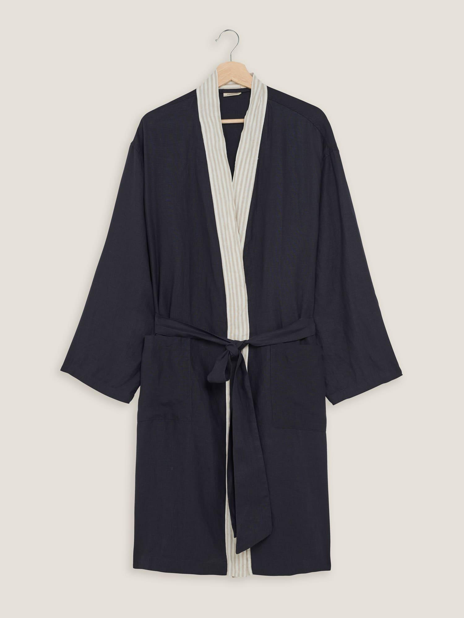 Linen Robe Navy