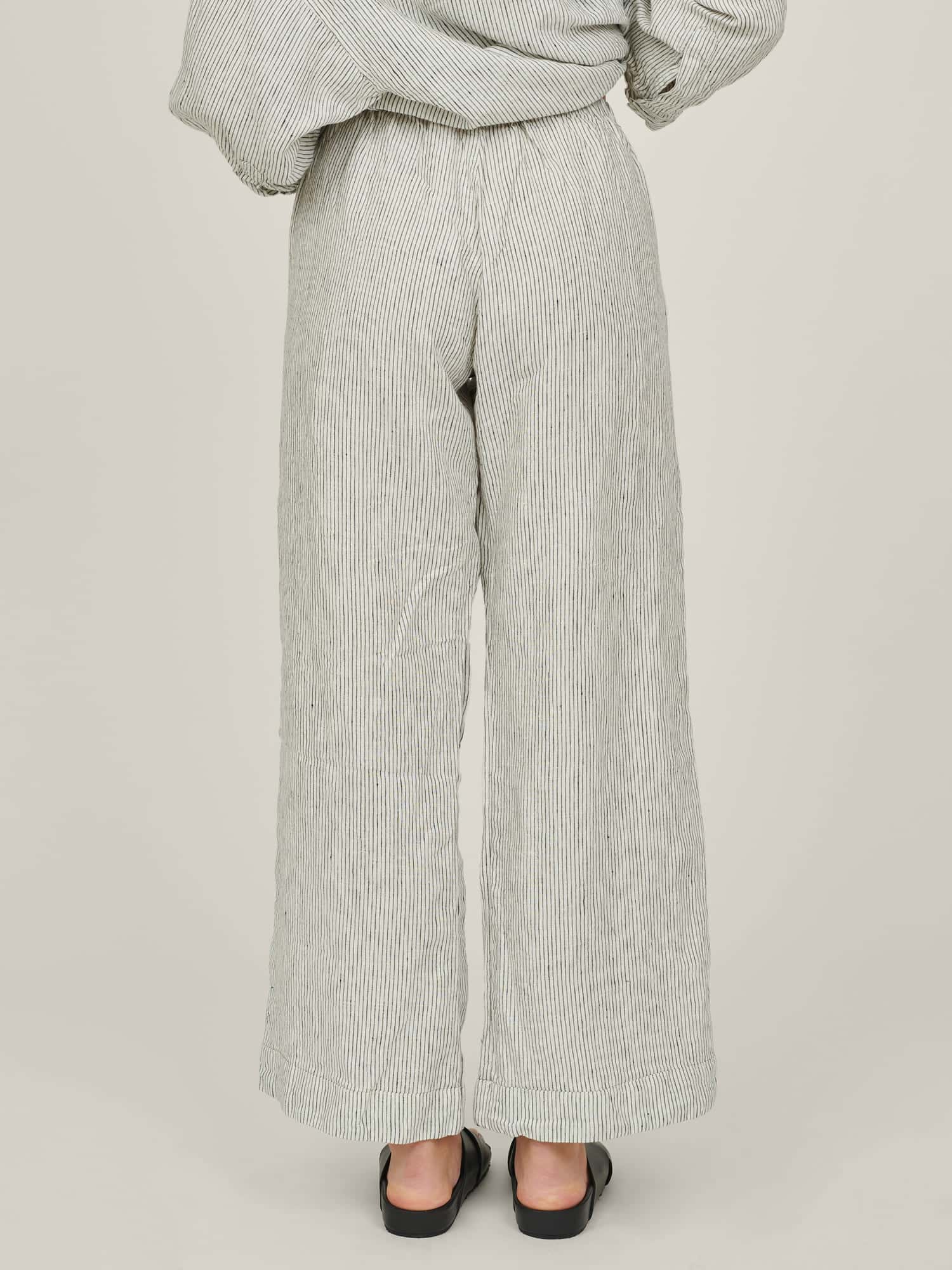 linen pyjama in pencil stripes