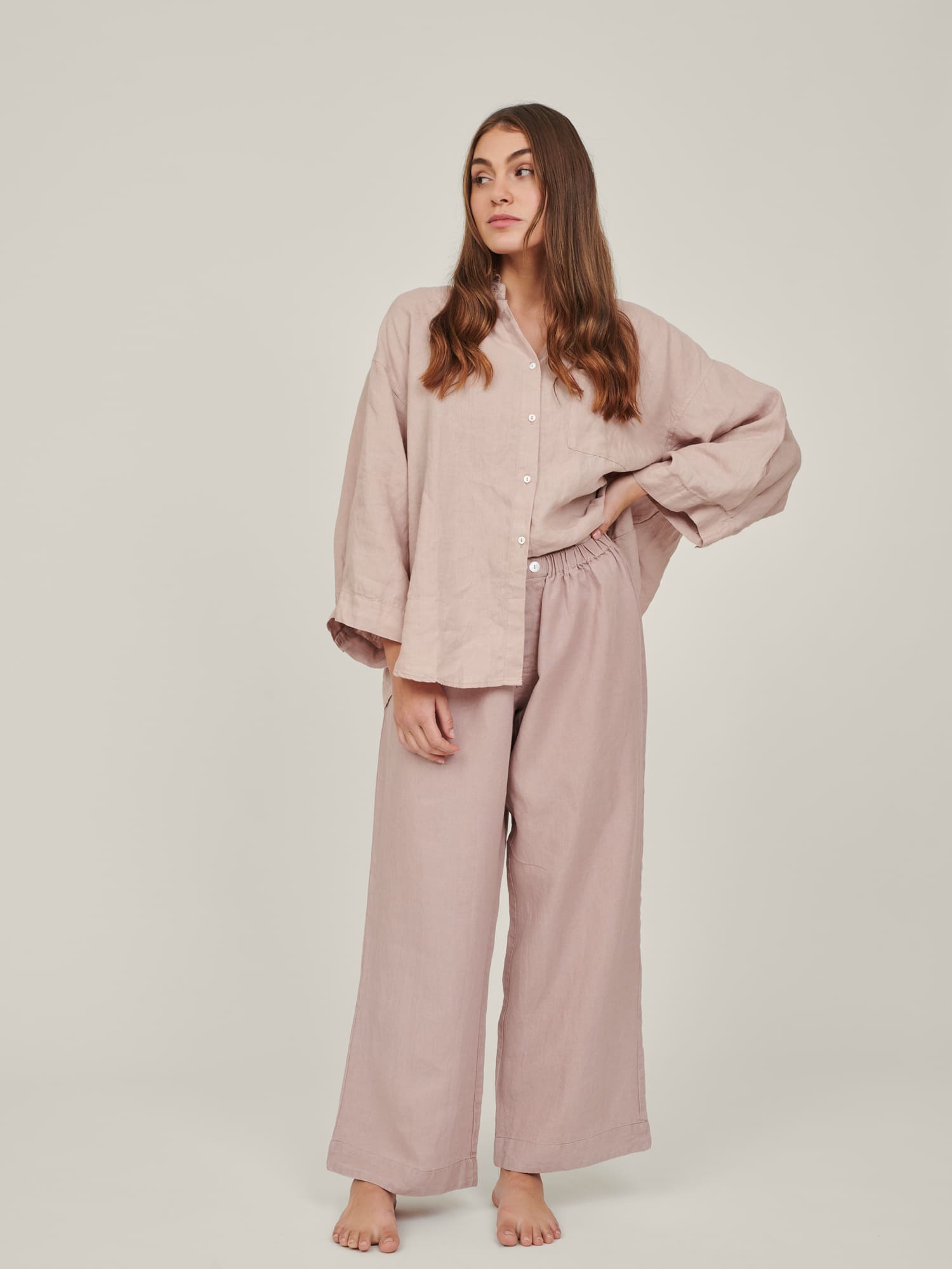 linen shirt in rosa