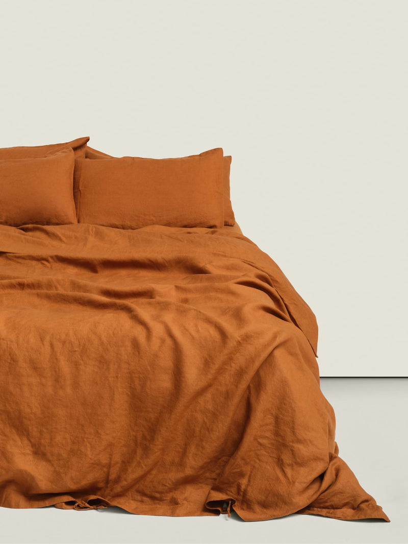 duvet set in tobacco