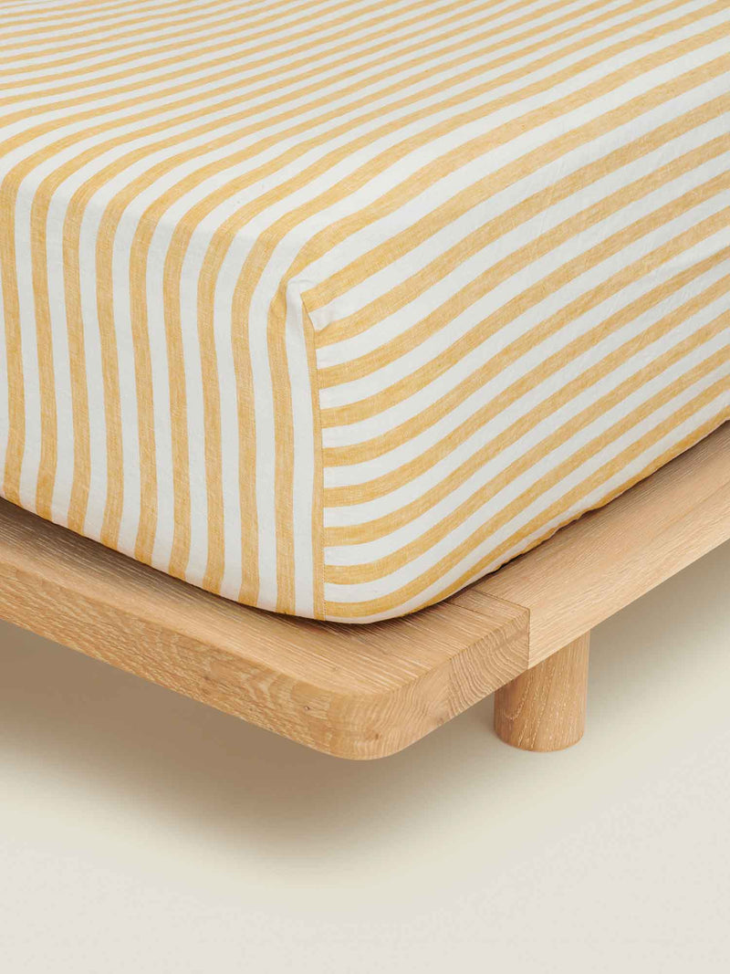 Fitted Sheet in Yellow Stripes