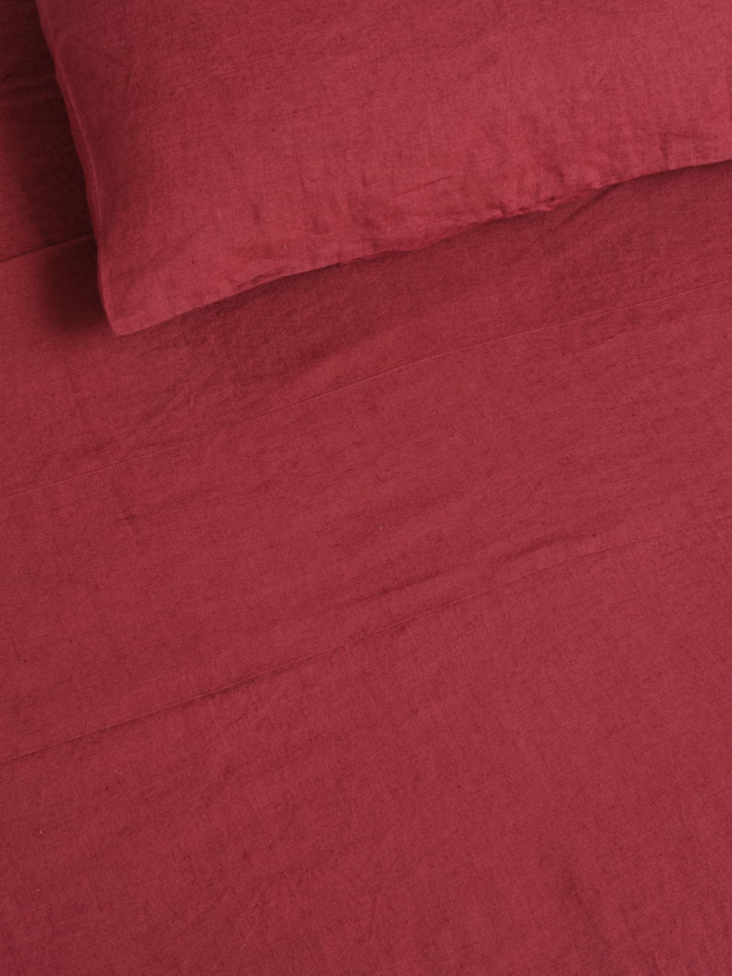 100% Linen Fitted Sheet in Pinot