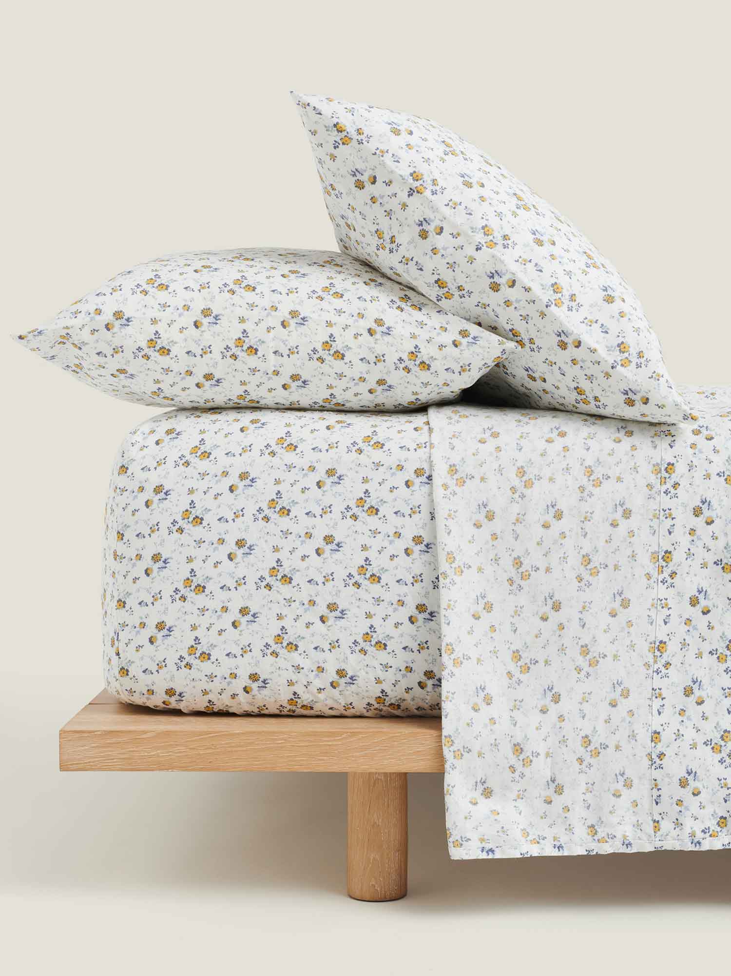 100% Linen Pillowcase Set (of two) in Summer Floral