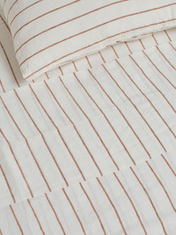 flat sheet in tobacco stripes