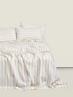 sheet set in tobacco stripes