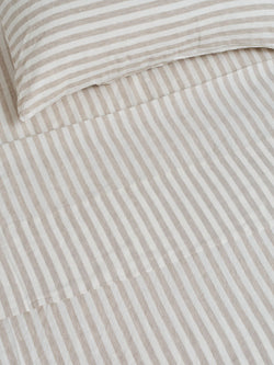duvet cover in wide natural stripes