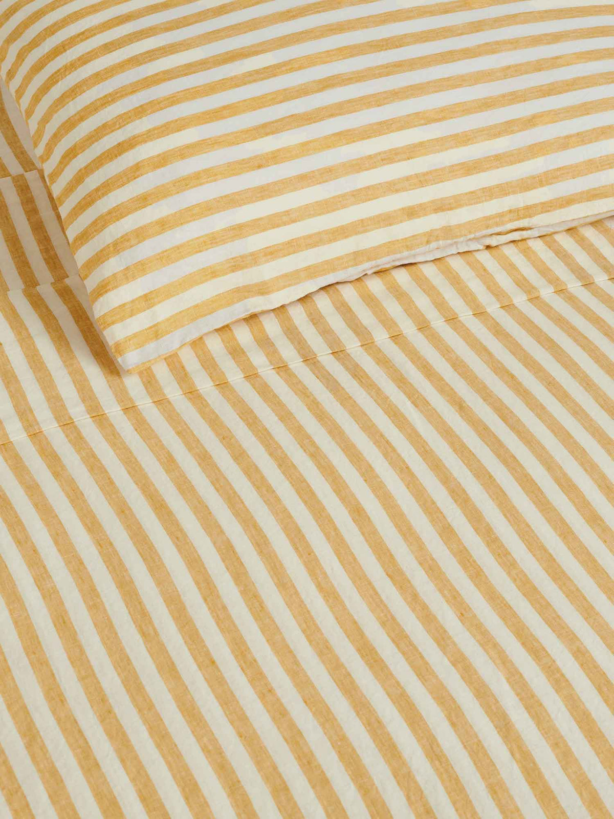 Yellow Stripes 100% Pure Linen Flat Sheet – Carlotta+Gee