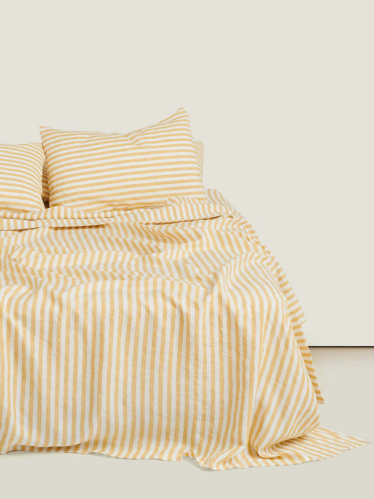 Yellow Stripes Linen Sheet Set | 100% Pure French Linen – Carlotta+Gee