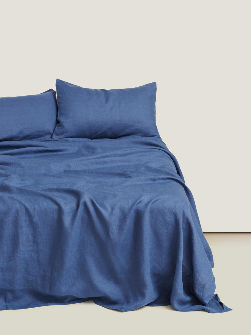 Flat Sheet in Marine Blue