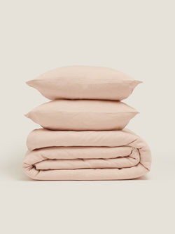 duvet cover in blush