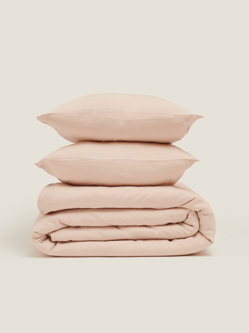 duvet cover in blush