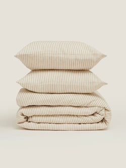 Duvet set in natural stripes