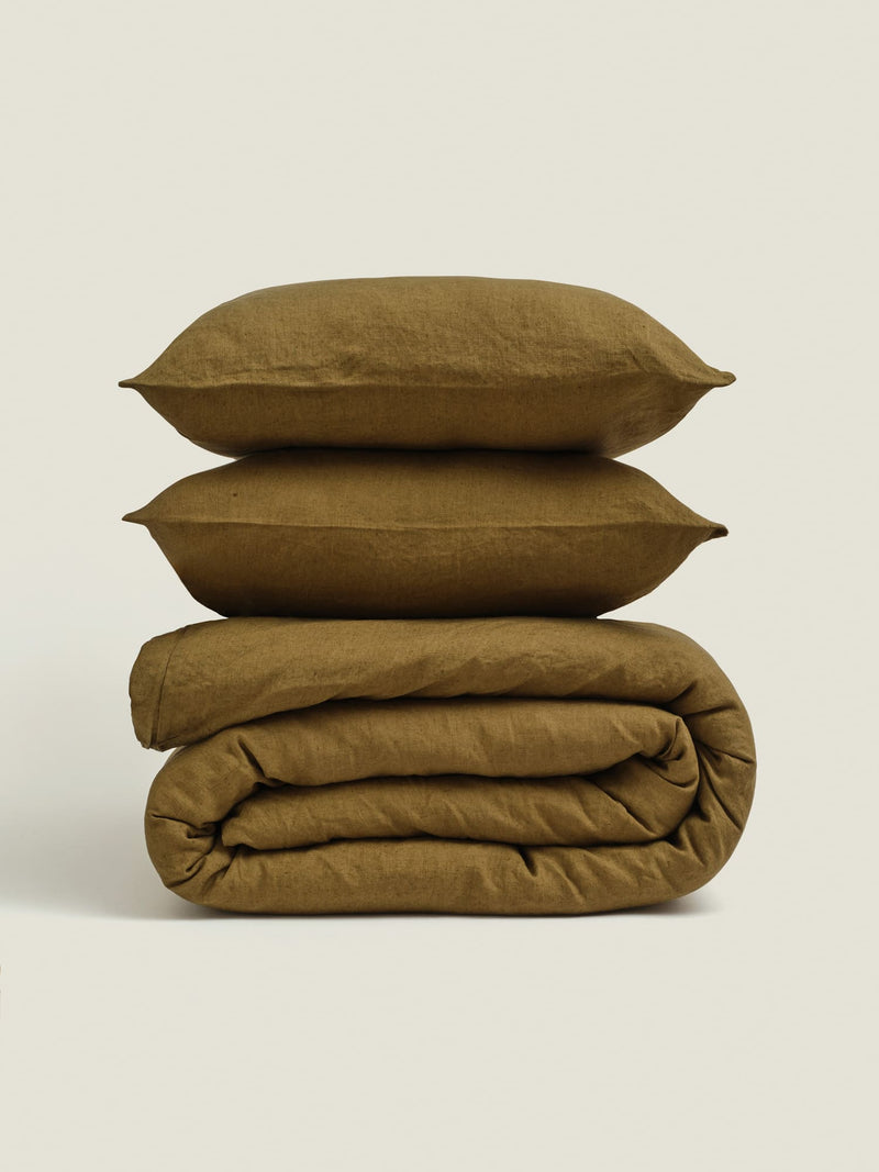 duvet cover in olive