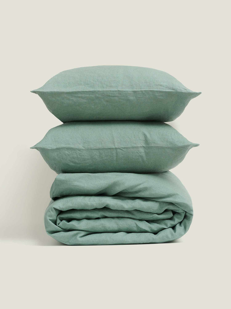 Duvet Cover in Green Fig