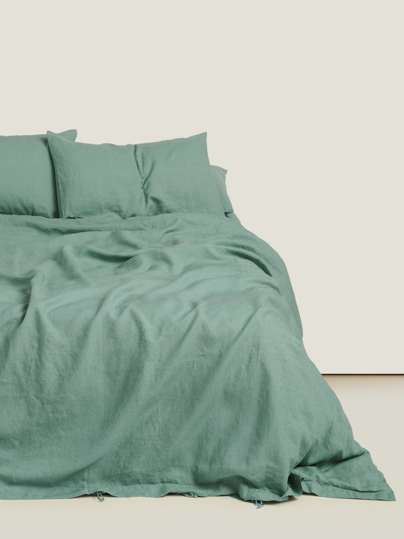 Duvet Cover in Green Fig