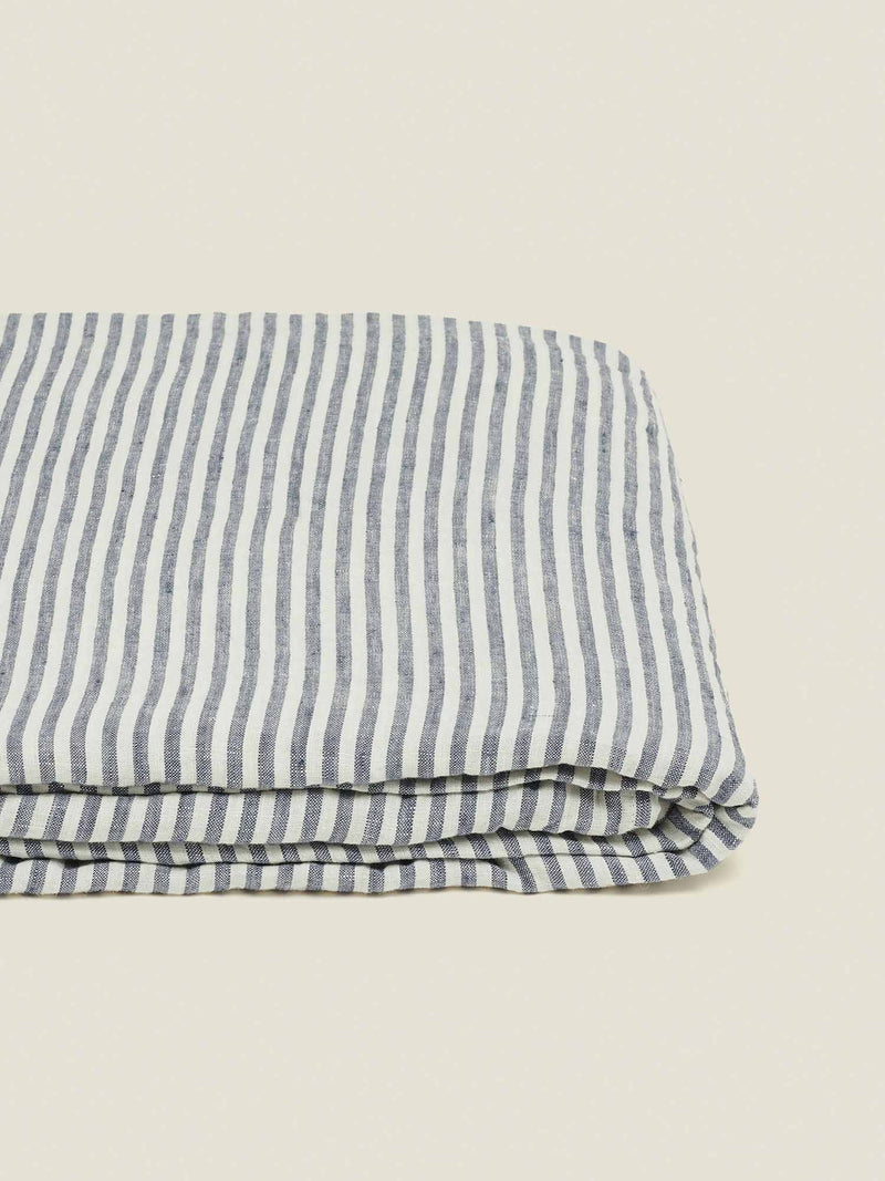 flat sheet in blue stripes