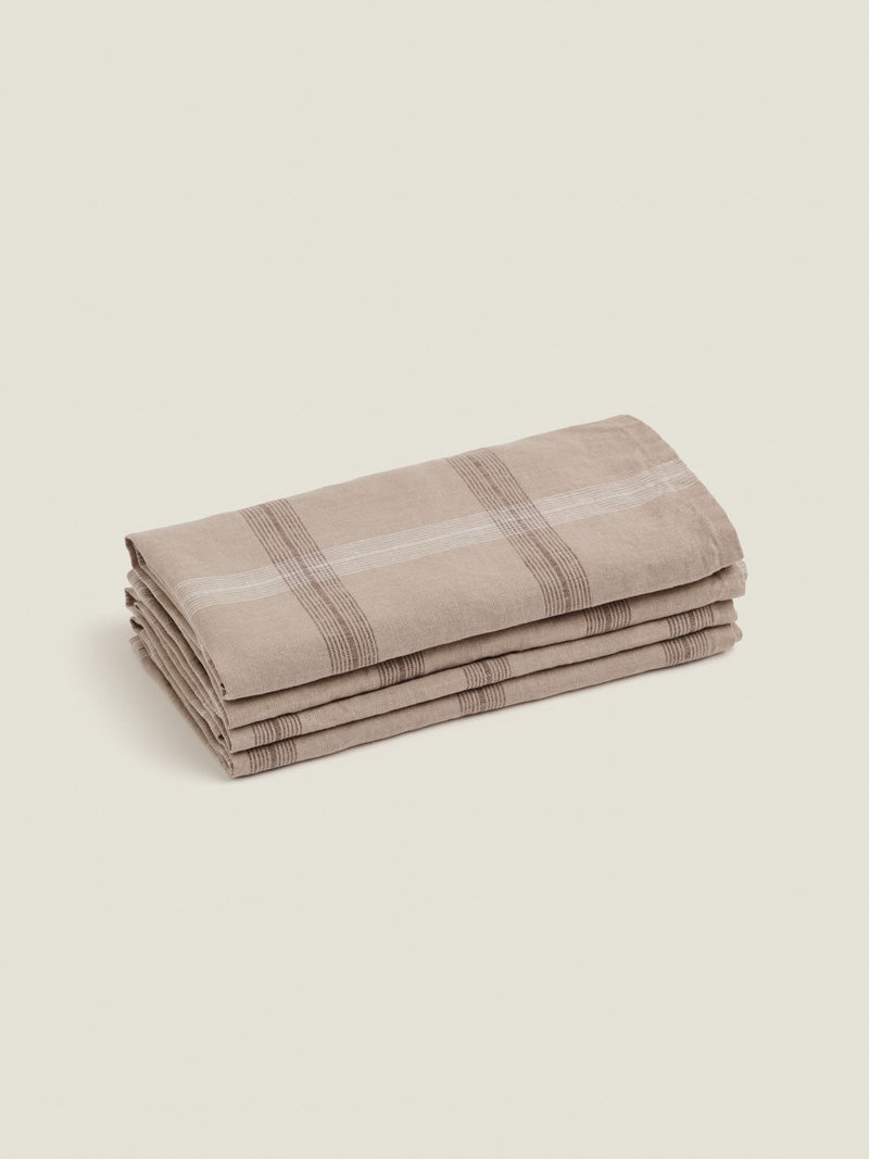 napkin in natural plaid