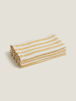 Napkin Set in Yellow Stripes