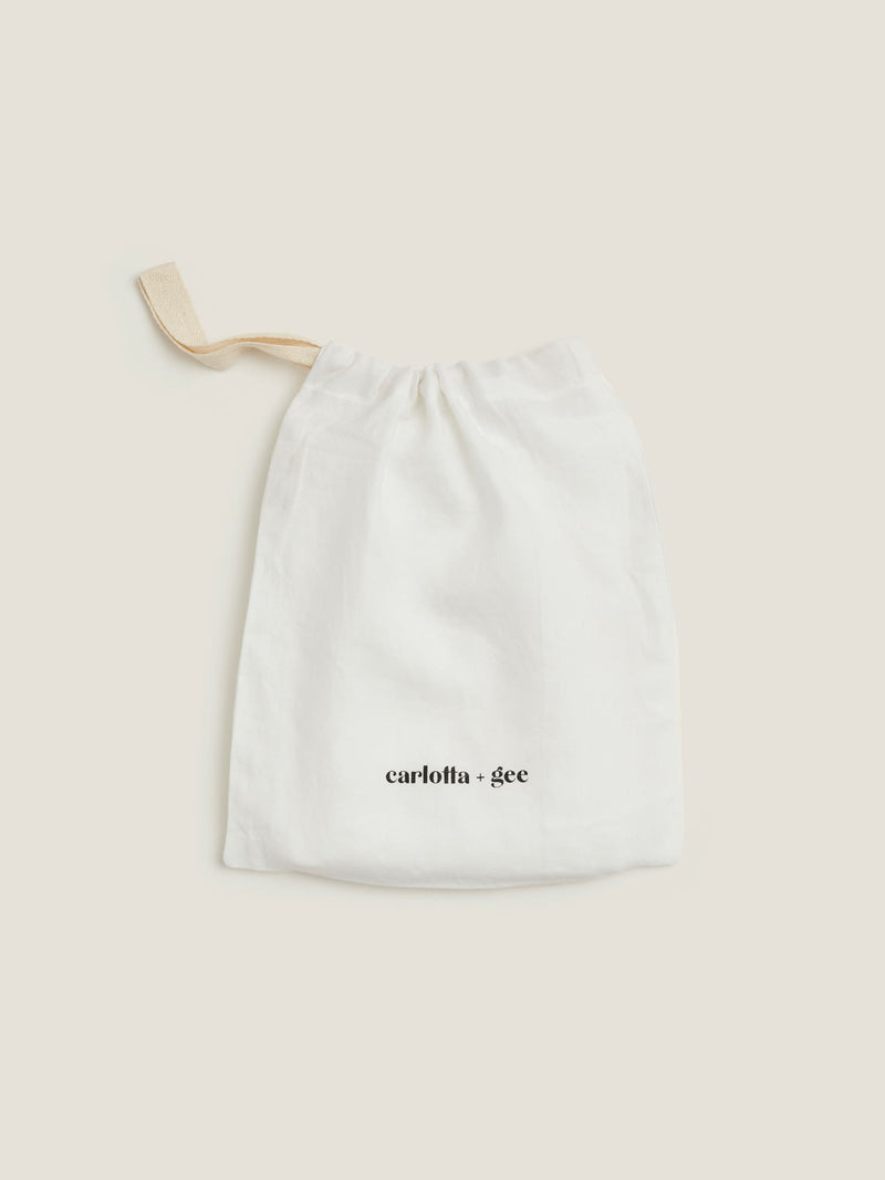 linen bag in white