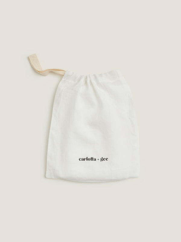 linen bag in white