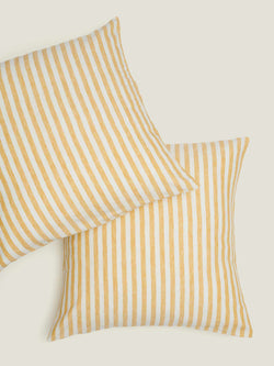 Euro Pillowcase Set in Yellow Stripes
