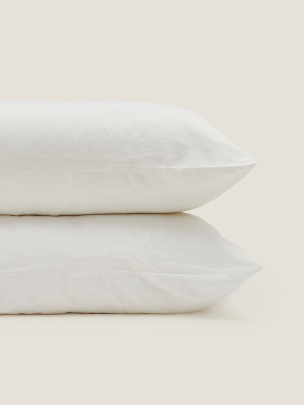 pillowcases in white
