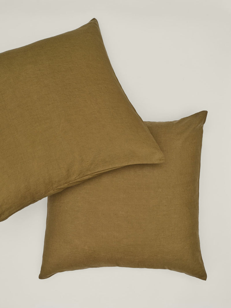 european pillowcase in olive