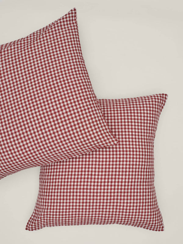 european pillowcase in pinot gingham