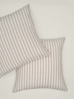 european pillowcase in wide natural stripes