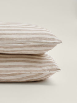 pillowcase in wide natural stripes