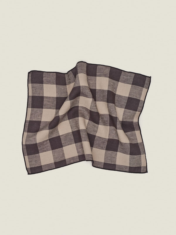 placemat in natural-dark check